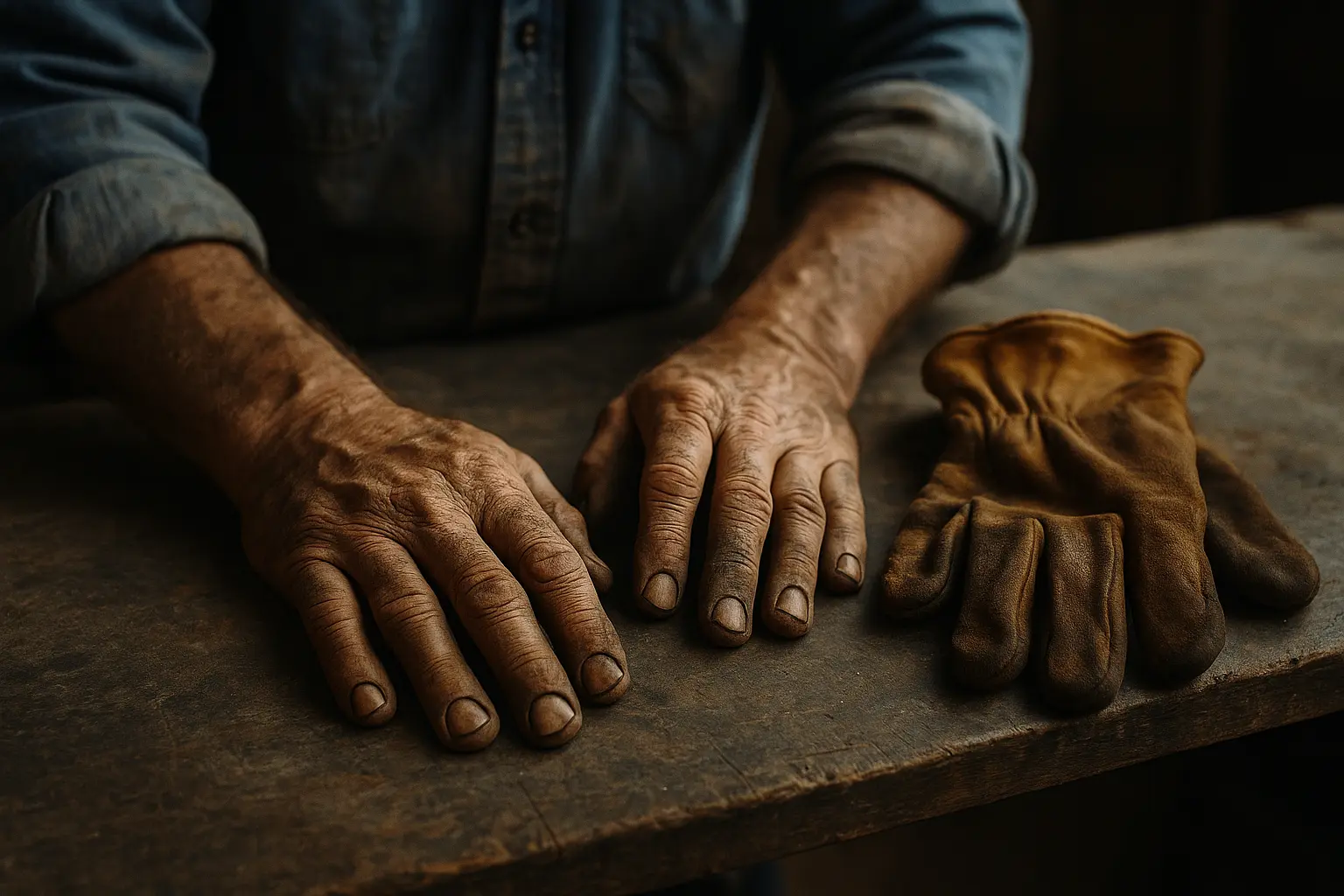 Trades worker hands